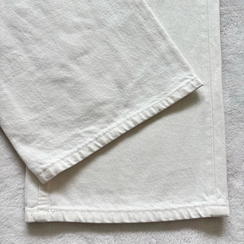 ZARA Baggy Fit Mid Rise Dropped Crotch Straight Leg White Denim Jean--NWT--29 - Picture 8 of 16